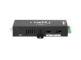 TiGHT AV AU-X2OPRO-DA Dante audio adapter, side view of the connections