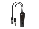 TiGHT AV AU-X2O-DA Dante audio adapter with two XLR output leads