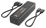 TiGHT AV AU-U22-DA USB-to-Dante audio adapter, alternate angled view with cables
