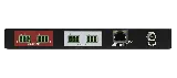 TiGHT AV AU-202-DA Dante audio interface, close-up of rear audio and network connections
