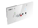 TiGHT AV AU-BT413WP-DA-WH white wall-plate audio interface, angled front view