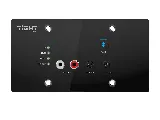 TiGHT AV AU-BT413WP-DA-BL black wall-plate audio interface, front view of controls and audio sockets