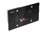 TiGHT AV AU-BT413WP-DA-BL black wall-plate audio interface, angled front view