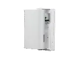 TiGHT AV SPK1-AW560SP-WH white speaker, angled rear view with mounting bracket