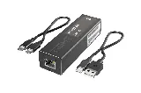 TiGHT AV AU-U22-DA USB-to-Dante audio adapter with USB cables on a white background
