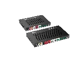 TiGHT AV EXT-C211UETH-HDBT3 HDBaseT3 transmitter and receiver rear panels with HDMI, USB-C, Ethernet and audio connections