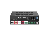 TiGHT AV EXT-C211UETH-HDBT3 RX HDBaseT3 receiver shown at an angle with its front controls and rear connection panel