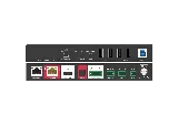 Front controls and rear connections of the TiGHT AV EXT-C211UETH-HDBT3 RX HDBaseT3 receiver, including HDBT input, HDMI output and USB