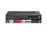 TiGHT AV EXT-C211UETH-HDBT3 TX HDBaseT3 transmitter shown at an angle with its front controls and rear connection panel