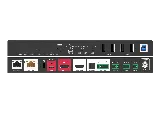 Front controls and rear connections of the TiGHT AV EXT-C211UETH-HDBT3 TX HDBaseT3 transmitter, including USB-C, HDMI, HDBT output and audio